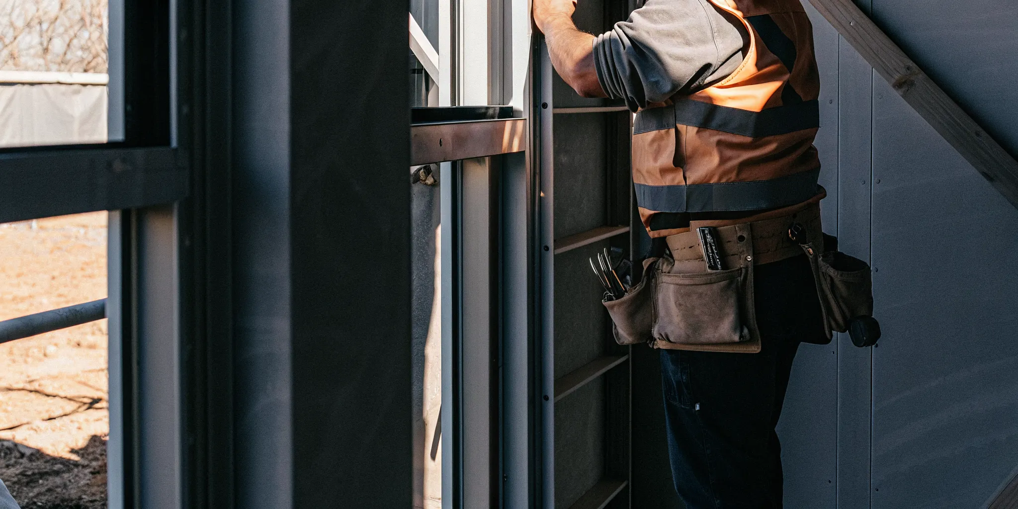 Licensed electrician working on a residential electrical panel in Palatine, IL