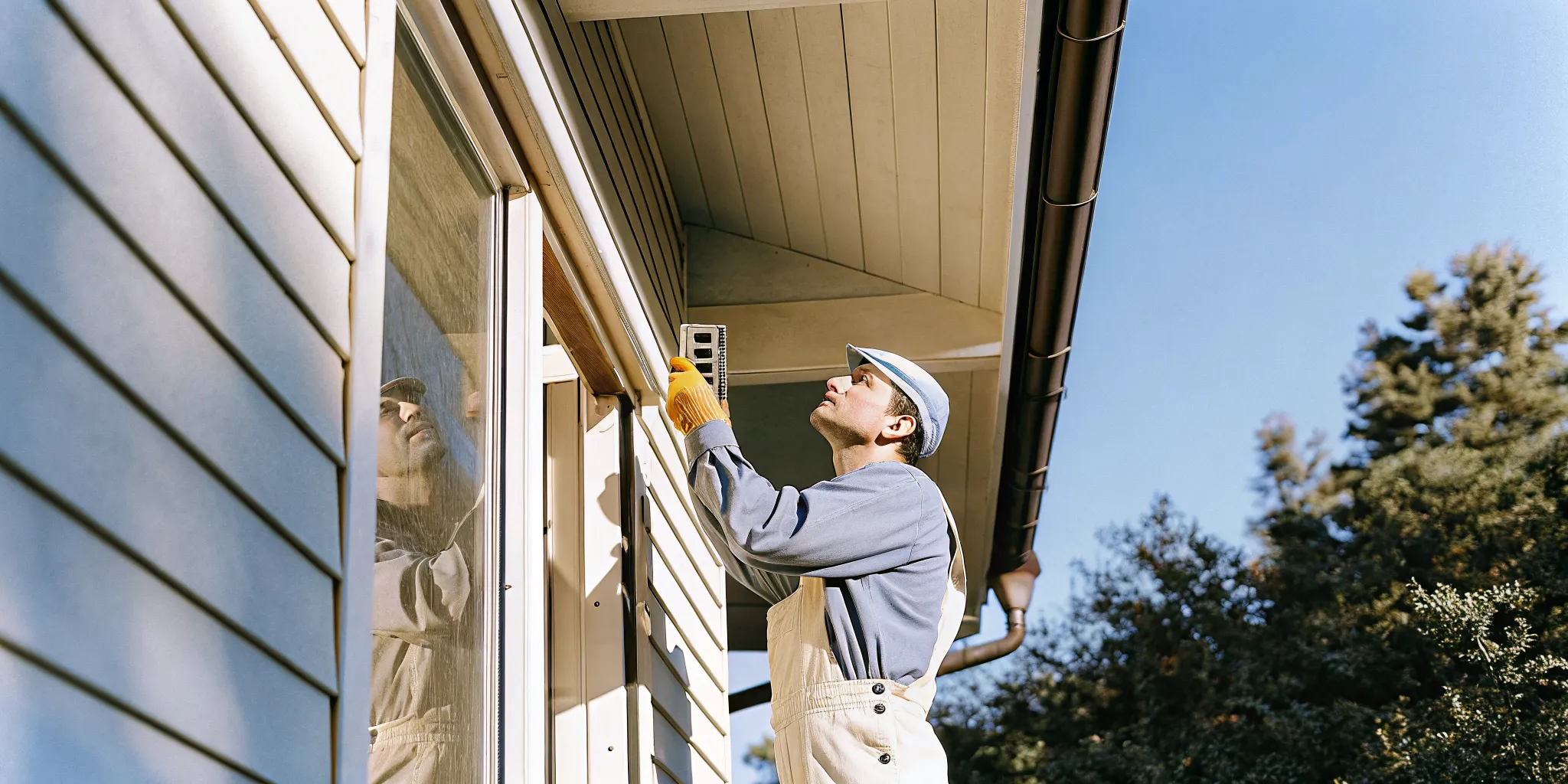 Licensed electrician inspecting a residential electrical panel in South Barrington